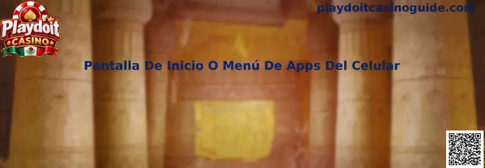 Ejemplo de pantalla de inicio o menú de aplicaciones en un celular